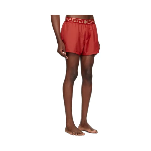 Greca Border Elasticated Waistband Swim Shorts