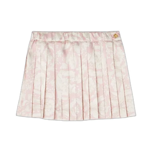 Barocco-Print Pleated Miniskirt