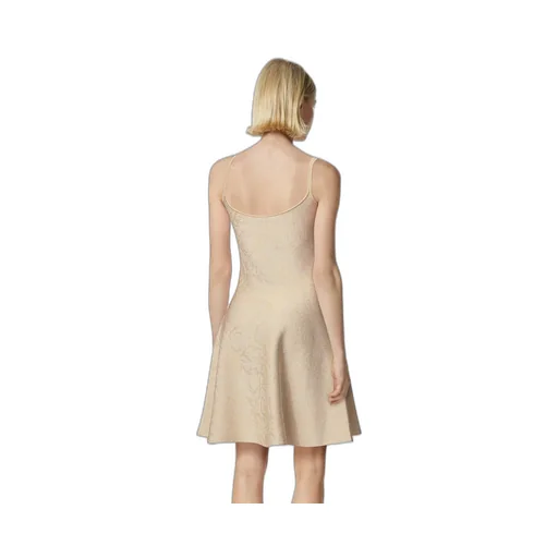 Barocco Jacquard Sleeveless Flared Mini Dress