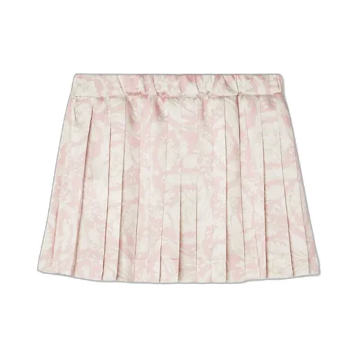 Barocco-Print Pleated Miniskirt