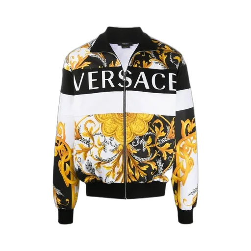 Iconic Print Zip-Up Logo Jacket