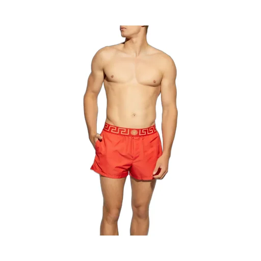 Greca Border Elasticated Waistband Swim Shorts