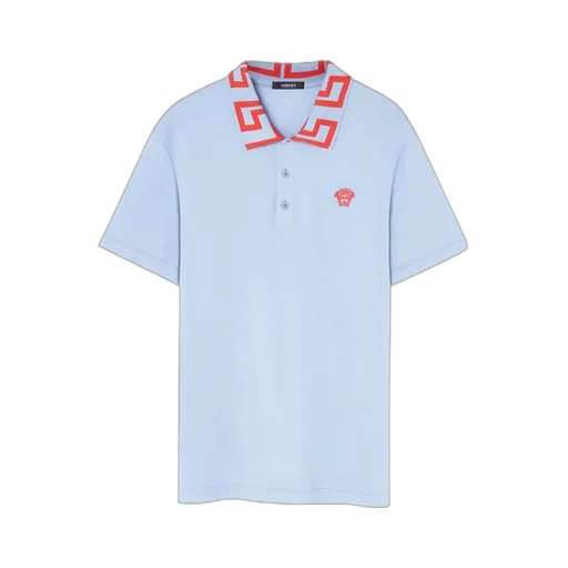 Medusa Embroidered Short Sleeved Polo Shirt