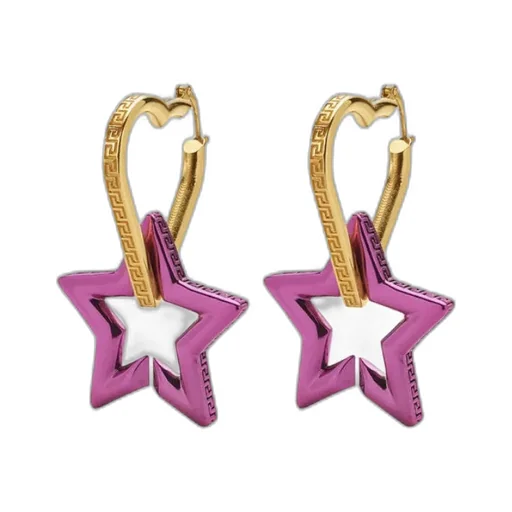 Heart Star Drop Hoop Earring