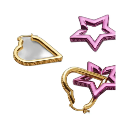 Heart Star Drop Hoop Earring