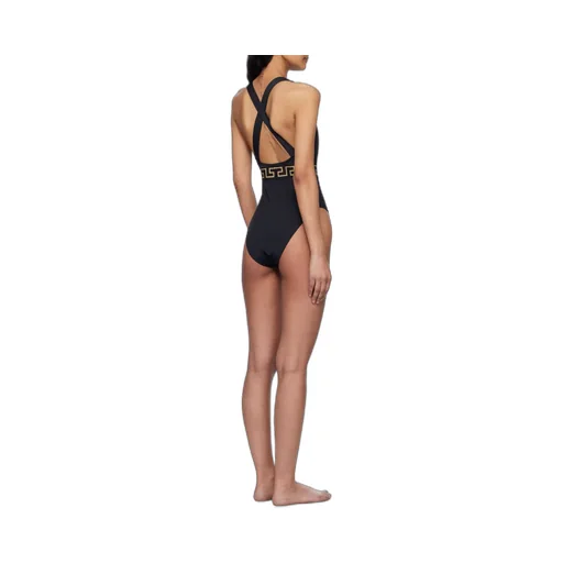 Greca Border Cut-Out One-Piece Swimsuit