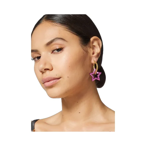 Heart Star Drop Hoop Earring