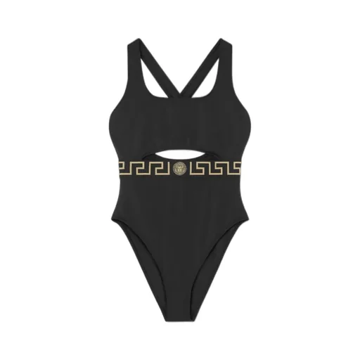 Greca Border Cut-Out One-Piece Swimsuit
