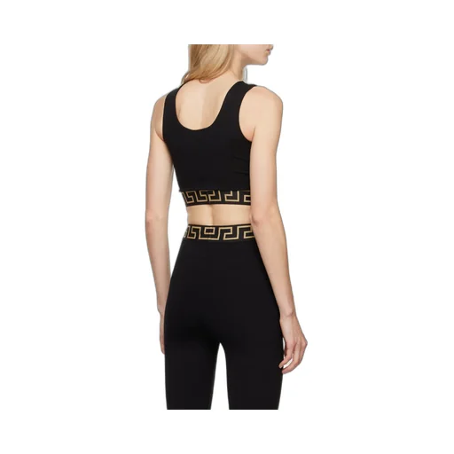 Greca Border Sleeveless Cropped Top