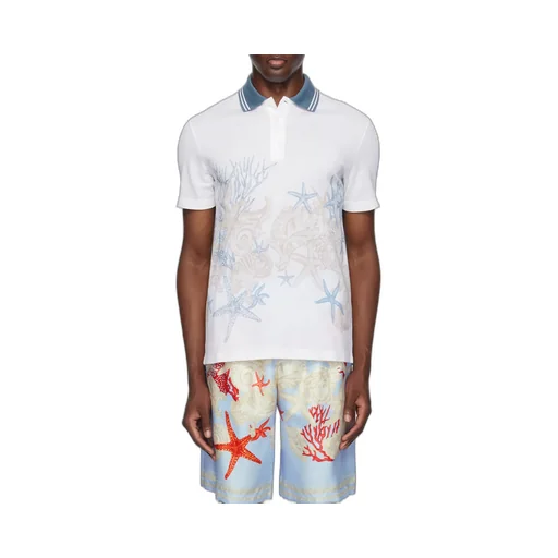 Starfish Printed Short-Sleeved Polo Shirt