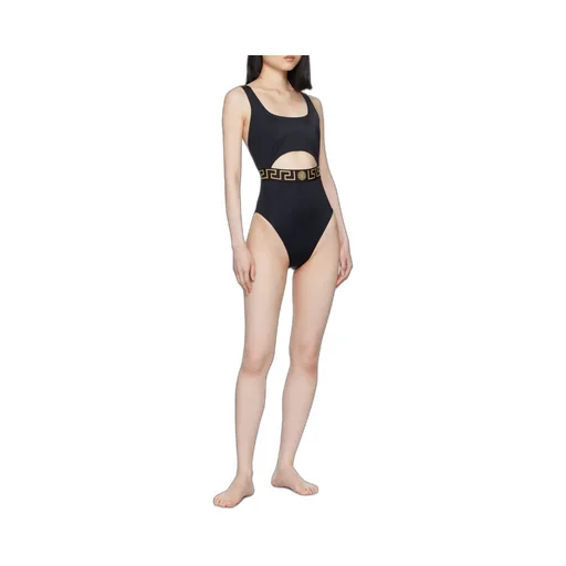Greca Border Cut-Out One-Piece Swimsuit