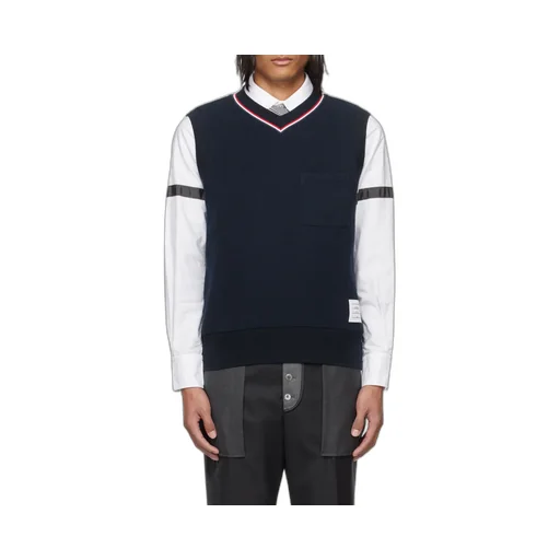 Logo-Patch Ribbed Sleeveless Jumper