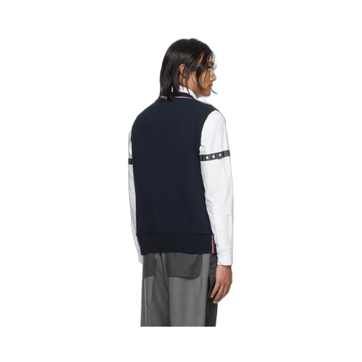 Logo-Patch Ribbed Sleeveless Jumper
