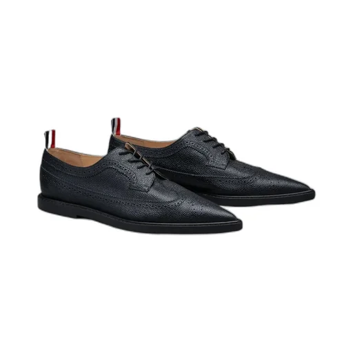 Pointed-Toe Leather Brogues
