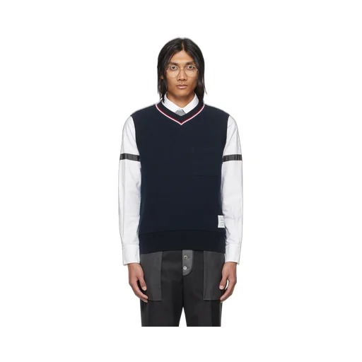 Logo-Patch Ribbed Sleeveless Jumper