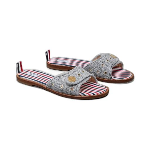Tweed Slip-On Sandals