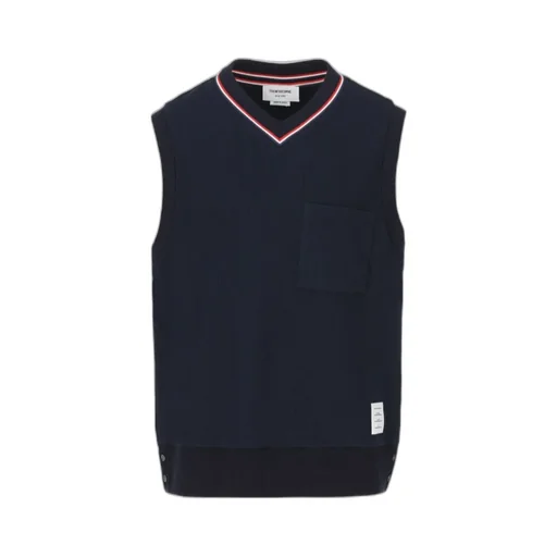 Logo-Patch Ribbed Sleeveless Jumper