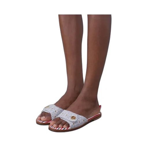 Tweed Slip-On Sandals