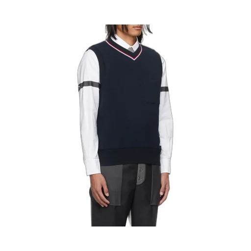 Logo-Patch Ribbed Sleeveless Jumper