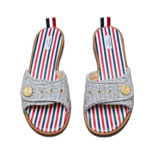 Tweed Slip-On Sandals