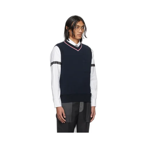 Logo-Patch Ribbed Sleeveless Jumper