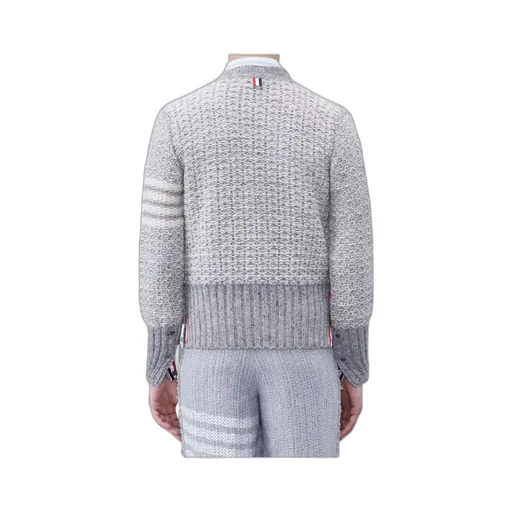 4-Bar MÉLange-Effect Button-Up Cardigan