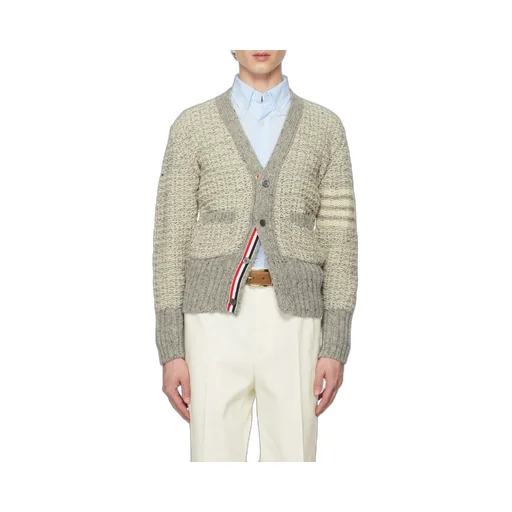 4-Bar MÉLange-Effect Button-Up Cardigan