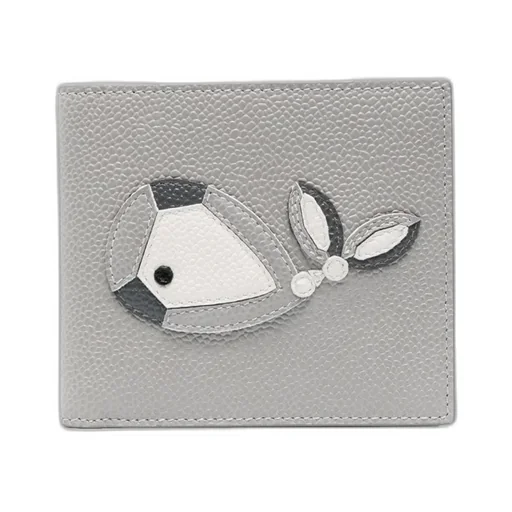 Whale-Appliqué Bi-Fold Pebbled Wallet