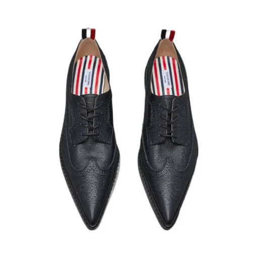 Pointed-Toe Leather Brogues