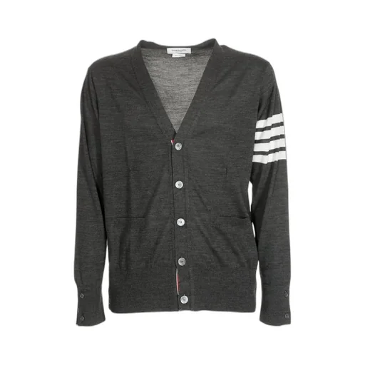 4-Bar V-Neck Knitted Cardigan