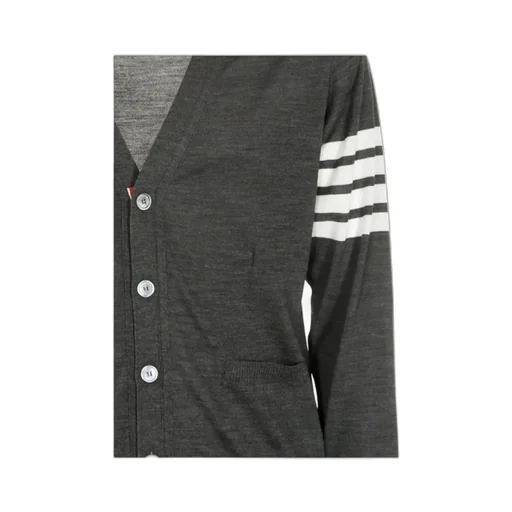 4-Bar V-Neck Knitted Cardigan