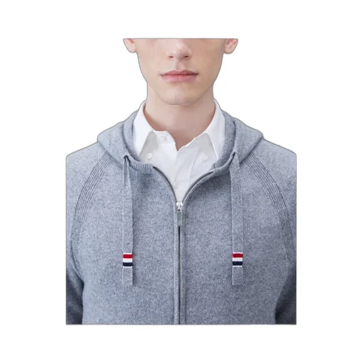 Cashmere Knitted Zip-Up Hoodie