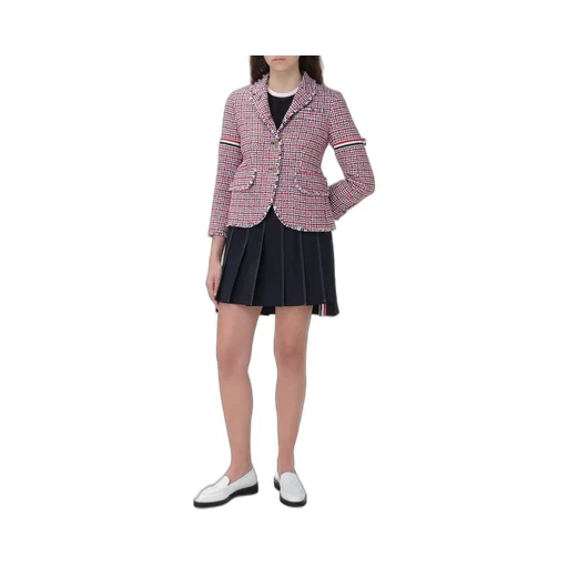 Checked Single-Breasted Tweed Jacket