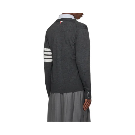4-Bar V-Neck Knitted Cardigan