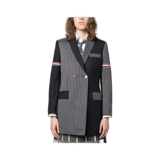 Patchwork Button-Up Blazer