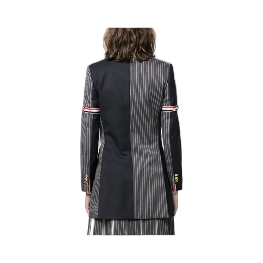 Patchwork Button-Up Blazer