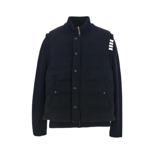 Padded Press-Stud Ribbed Jacket