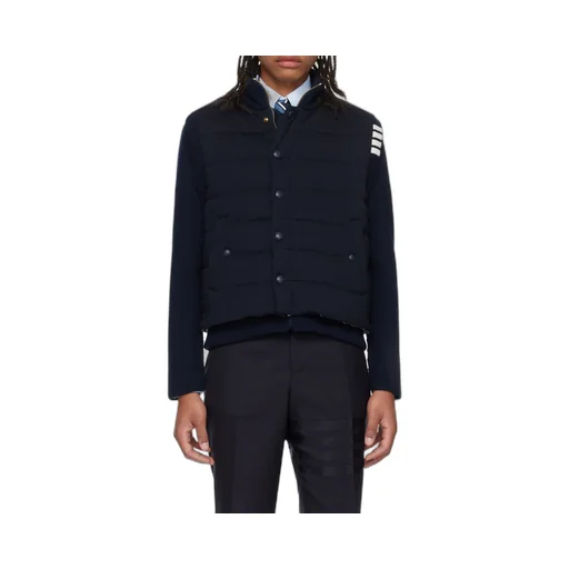 Padded Press-Stud Ribbed Jacket