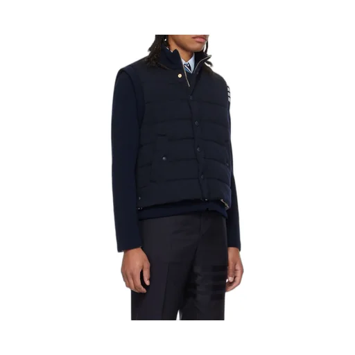 Padded Press-Stud Ribbed Jacket