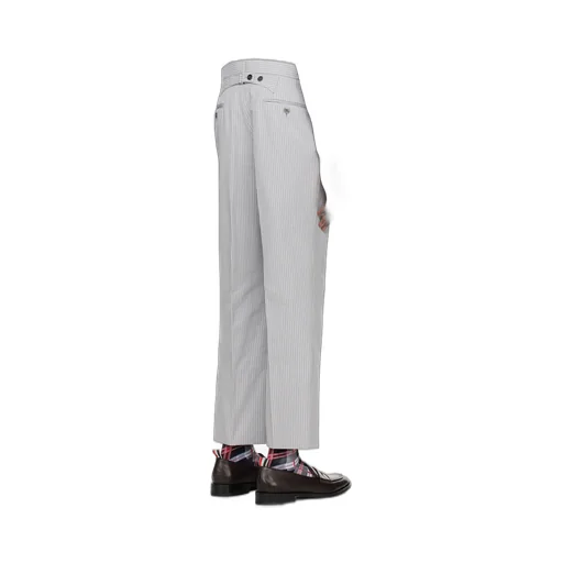 Low-Rise Stripe-Pattern Tailored Trousers