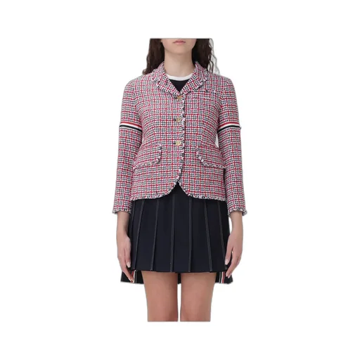 Checked Single-Breasted Tweed Jacket