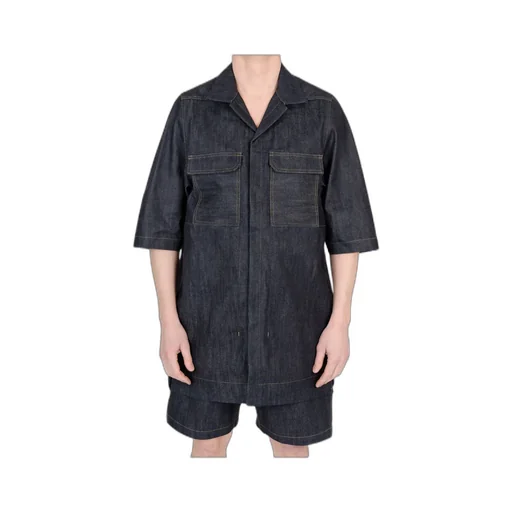 Short-Sleeved Denim Shirt