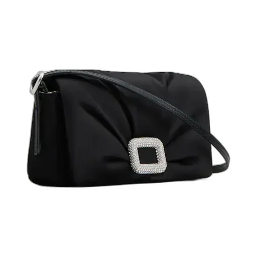 Viv' Choc Strass Phone Bag In Satin