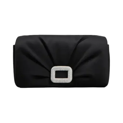 Viv' Choc Strass Phone Bag In Satin