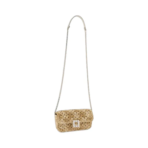 Interwoven Foldover Top Shoulder Bag