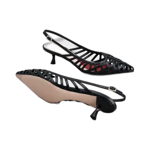 I Love Vivier Multistrap Slingback Pumps In Leather