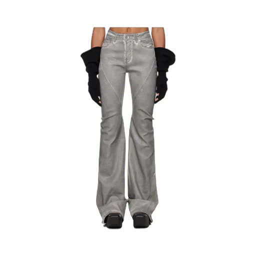 Diagonal Cut Flared Jeans