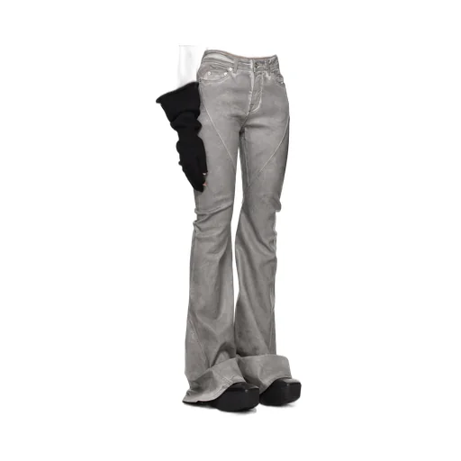 Diagonal Cut Flared Jeans
