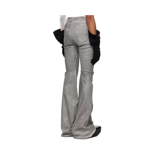 Diagonal Cut Flared Jeans