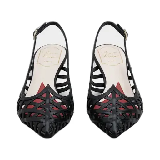 I Love Vivier Multistrap Slingback Pumps In Leather
